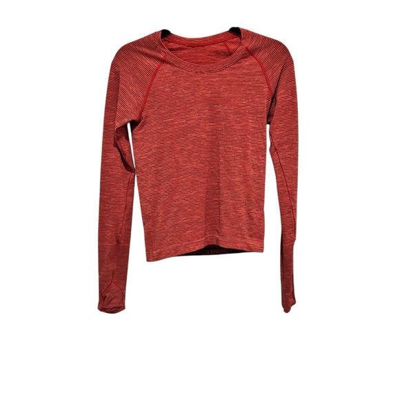 Lululemon Swiftly Tech Long Sleeve 2.0 Race Length Stripe Red Long Sleeve - Picture 1 of 3